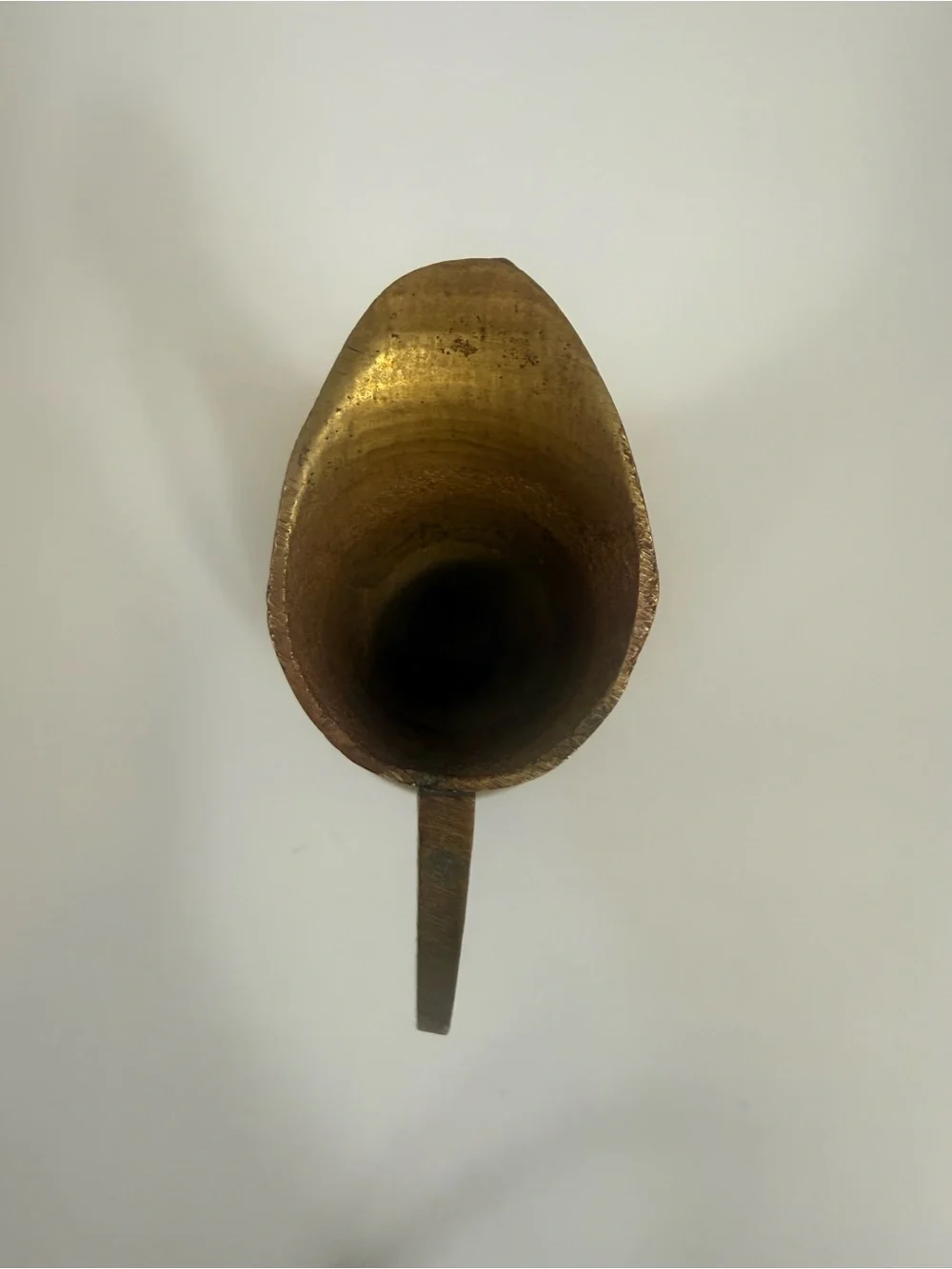 Vintage Solid Brass Bud Vase With Handle Small India tarnish